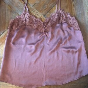 Abercrombie Lace Trim Satin Camisole Size Small Rust color